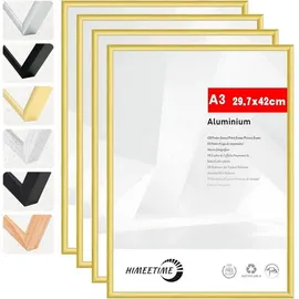 luxuskollektion Bilderrahmen Metallrahmen Alu Gold 29,7x42 cm 4 St.