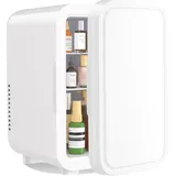 YASHE Mini-Kühlschrank, 6 Liter/8 Dosen, 220–240 V AC/DC, tragbarer thermoelektrischer Kühler, Kühlschränke für Schlafzimmer, Hautpflege, Getränke, Büro, Wohnheim und Auto, weiß