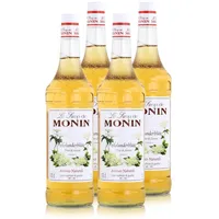 Monin Sirup Holunderblüte 1 Liter - Cocktails Milchshakes Kaffeesirup (4er Pack)