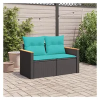 vidaXL Gartensofa Loungesofa schwarz