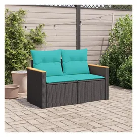 vidaXL Gartensofa Loungesofa schwarz