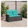 vidaXL Gartensofa Loungesofa schwarz