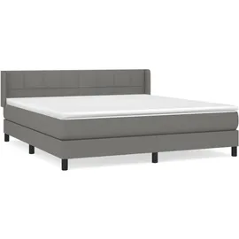 vidaXL Boxspringbett 180 x 200 cm Dunkelgrau
