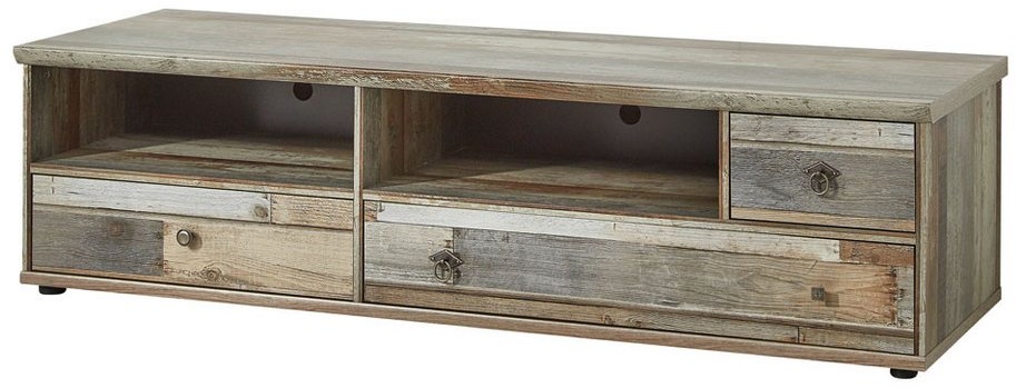 Lomadox Lowboard BRANSON-36, TV-Lowboard Fernsehrschrank Vintage Driftwood Braun, 162x43x52 cm braun|grau