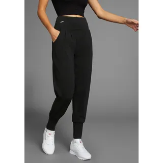 Yogahose FAYN SPORTS, Damen, Gr. 44, N-Gr, schwarz, Jersey, Obermaterial: 56% Baumwolle, 38% Viskose, 6% Elasthan, unifarben, sportlich, loose fit lang, Hosen, Zwei seitliche Eingrifftaschen & breiter Bund für sicheren Sitz