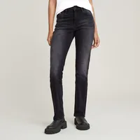 G-Star Strace Straight Fit Jeans Worn In Black Moon