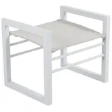 Brafab Gartenhocker Vevi aus Aluminium, modern, weiß, für draußen, rechteckig, Marke Brafab