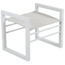 Brafab Gartenhocker Vevi aus Aluminium, modern, weiß, für draußen, rechteckig, Marke Brafab