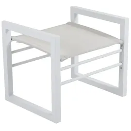 Brafab Gartenhocker Vevi aus Aluminium, modern, weiß, für draußen, rechteckig, Marke Brafab