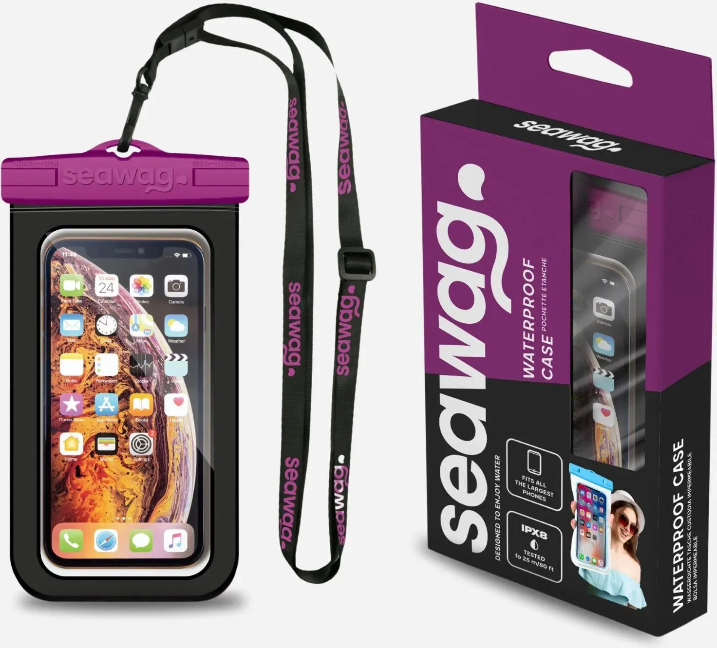 Wasserdichte Smartphone-Tasche Seawag schwarz|violett No Size