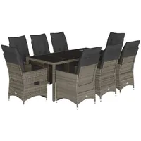vidaXL Garten-Bistro-Set 9-tlg. Grau