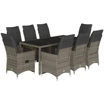 vidaXL Garten-Bistro-Set 9-tlg. Grau