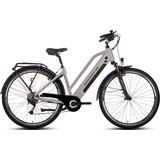 Saxonette E-Bike SAXONETTE "Comfort Sport" E-Bikes Gr. 50 cm, 28 Zoll (71,12 cm), silberfarben (silberfarben matt) E-Bikes Pedelec, E-Bike für Damen u. Herren, Cityrad, integr. Rahmenschloss
