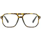MAGIMODAC Herren Blaulichtfilter Lesebrillen Anti Blaues Licht Rechteckige Lesebrille Federscharnier Vintage Damen Computer-Lesebrille mit Doppelsteg (Tortoiseshell, 3.0, Dioptrien)
