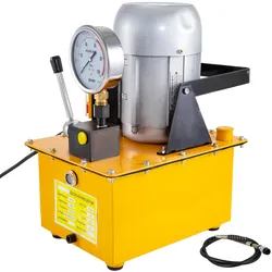 VEVOR Elektrohydraulikpumpe 750 W, Elektrische Hydraulikpumpe 0,52 L/min - 2,5 L/min, Elektrische Angetriebene Hydraulikpumpe mit Magnet-Ventil, Einzel-wirkende Elektrohydraulikpumpe mit Ölschlauch