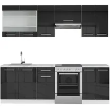 Vicco Küchenzeile Fame-Line 240 cm Anthrazit Hochglanz/Weiß