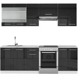 Vicco Küchenzeile Fame-Line 240 cm Anthrazit Hochglanz/Weiß