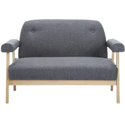vidaXL 2-Sitzer-Sofa Stoff Dunkelgrau