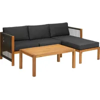 ACAMP Loungegruppe Malaga Teak-Schwarz FSC®