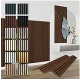 Hexim Wanddekoobjekt APH13 (Akustikpaneele 6 Stück 138,5x60cm Holz Comfort - flexible Holzpaneele Platten Lamellenwand MDF Wandpaneele Lamellenverkleidung Wandverkleidung schalldämmend 4.98m2 Catania Oak) braun