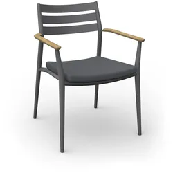 Solpuri Pia Stapelsessel Aluminium inkl. Kissen - anthracite