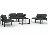 vidaXL 7-tlg. Garten-Lounge-Set mit Kissen Aluminium Anthrazit