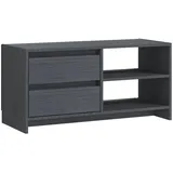 vidaXL TV-Schrank Grau 80x31x39 cm Massivholz Kiefür