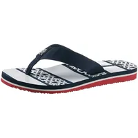 Zehentrenner »TH MONOGRAM ESSENTIAL SANDAL«, mit bedruckter Decksohle, Gr. 36, blau-weiß-rot, , 73925565-36