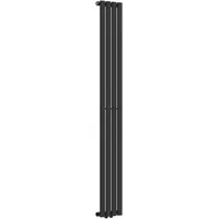 neu.haus Designheizkörper Nore 1600 x 240 mm 438 W schwarz Mittelventil