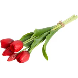 OTTO home Kunstblume OTTO HOME "Tulpenbündel Holland real Touch", rot, B:10cm H:35cm T:10cm Ø:10cm, Kunststoff, Kunstpflanzen