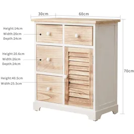 Mobili Rebecca Kommode 70 x 60 x 30 cm Braun / Weiß