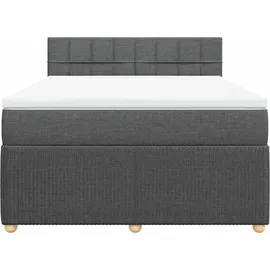 vidaXL Boxspringbett 160 x 200 cm Dunkelgrau