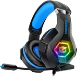 ozeino Gaming Headset for Ps4 Ps5 PC, Ps4 Headset with Microphone 3D Surround Sound Headphones Noise Cancelling RGB Lights