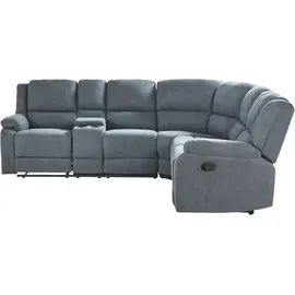 Beliani Ecksofa Dunkelgrau, Textil, 5-Sitzer Rokke Stoff Grau