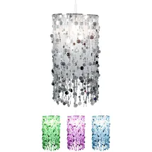 ETC Shop Hängelampe Pendelleuchte Kinderzimmer Wohnraum silber Fernbedienung Rgb Led, Metall, 1x Rgb Led warmweiß, Dxh27x152 cm