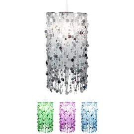 ETC Shop Hängelampe Pendelleuchte Kinderzimmer Wohnraum silber Fernbedienung Rgb Led, Metall, 1x Rgb Led warmweiß, Dxh27x152 cm