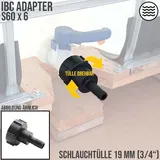 IBC Container-Adapter drehbar 3/4 Zoll schwarz