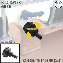IBC Container-Adapter drehbar 3/4 Zoll schwarz