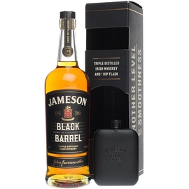 Jameson Black Barrel Irish 40% vol 0,7 l Geschenkbox mit Flachmann