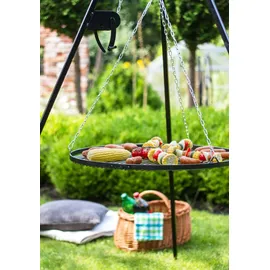 Cook King Schwenkgrill 180 cm inkl. Grillrost Ø 60 cm + Kurbel Rohstahl