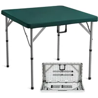 Vevor Mahjong-Tisch, Klappbarer Kartentisch für 4 Spieler mit Verschleißfester Grüner Tischplatte, Tragbarer, Zweifach Quadratischer Dominotisch mit Tragegriff 86 x 86 x 74 cm Domino-Tisch