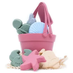 Intirilife Sandform-Set, (9-tlg), Sandspielzeug Set aus Silikon Strand Kinder Spielzeug für Sandkasten rosa