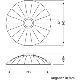 ledscom.de RETRA 1-flg. 245 mm schwarz Stahl
