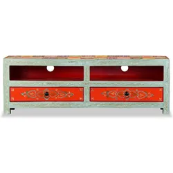 vidaXL TV-Schrank Mangoholz Massiv Handbemalt