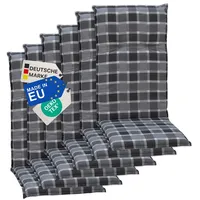 nyvi Hochlehnerauflage 6 St. grau kariert