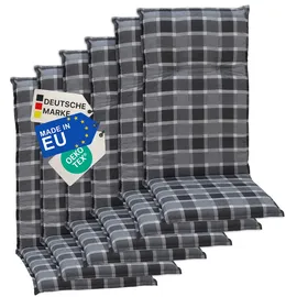 nyvi Hochlehnerauflage 6 St. grau kariert