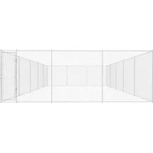 vidaXL Outdoor-Hundezwinger 950 x 570 x 185 cm Stahl Silber