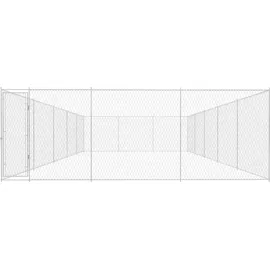 vidaXL Outdoor-Hundezwinger 950 x 570 x 185 cm Stahl Silber