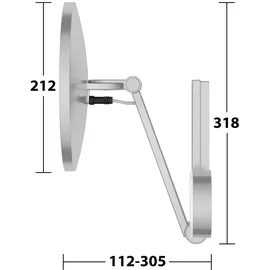 Keuco Kosmetikspiegel iLook_move d 212mm, bel., UP, Glasbed., alu./finish