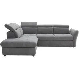 belluti Ecksofa Stoff 5-Sitzer Dunkelgrau